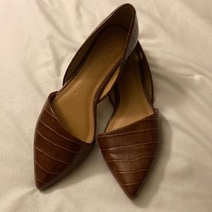 J Crew Zoe Crocodile embossed d’Orsay flats